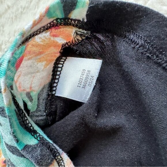 Victoria's Secret PINK | Black & Green Tropical Muscle Tee | Size Large - Picture 6 of 8